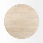 Table d'appoint ronde Maxwell en bois marron foncé avec piédestal en métal noir