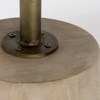Table d'appoint ronde Maxwell en bois marron foncé avec piédestal en métal noir