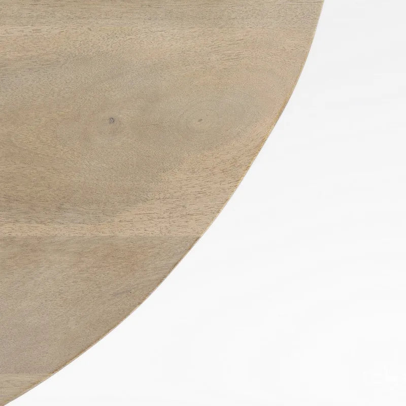 Table d'appoint ronde Maxwell en bois marron foncé avec piédestal en métal noir