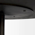 Table d'appoint ronde Maxwell en bois marron foncé avec piédestal en métal noir