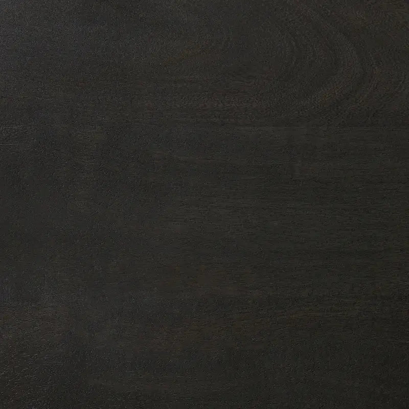 Table d'appoint ronde Maxwell en bois marron foncé avec piédestal en métal noir