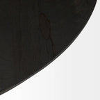 Table d'appoint ronde Maxwell en bois marron foncé avec piédestal en métal noir