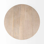 Table d'appoint ronde Maxwell en bois marron foncé avec piédestal en métal noir
