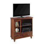 Meuble TV Highboy 40 po à 2 tiroirs avec armoire de rangement et étagères