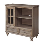 Meuble TV Highboy 40 po à 2 tiroirs avec armoire de rangement et étagères