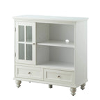Meuble TV Highboy 40 po à 2 tiroirs avec armoire de rangement et étagères
