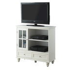 Meuble TV Highboy 40 po à 2 tiroirs avec armoire de rangement et étagères