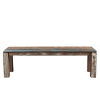 Banc en bois de récupération fait main (Inde) - 50 x 16 x 18