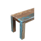 Banc en bois de récupération fait main (Inde) - 50 x 16 x 18