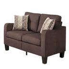 Ensemble de canapés 2 pièces Polyfiber avec coussins décoratifs marron