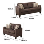 Ensemble de canapés 2 pièces Polyfiber avec coussins décoratifs marron