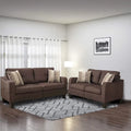 Ensemble de canapés 2 pièces Polyfiber avec coussins décoratifs marron