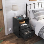 Table de chevet 3 tiroirs Rangement ouvert Station de charge