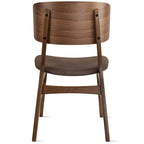 Lot de 2 chaises de salle à manger rétro avec pieds en bois marron, dossier incurvé et assise rembourrée en tissu