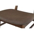 Lot de 2 chaises de salle à manger rétro avec pieds en bois marron, dossier incurvé et assise rembourrée en tissu