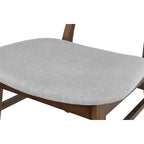 Lot de 2 chaises de salle à manger rétro avec pieds en bois marron, dossier incurvé et assise rembourrée en tissu