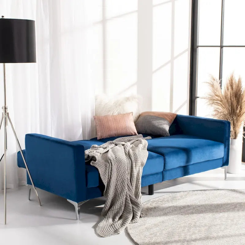 Lit futon pliable contemporain en velours