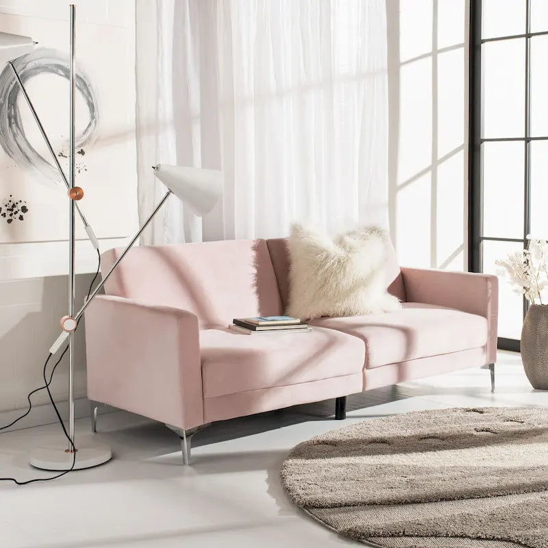 Lit futon pliable contemporain en velours