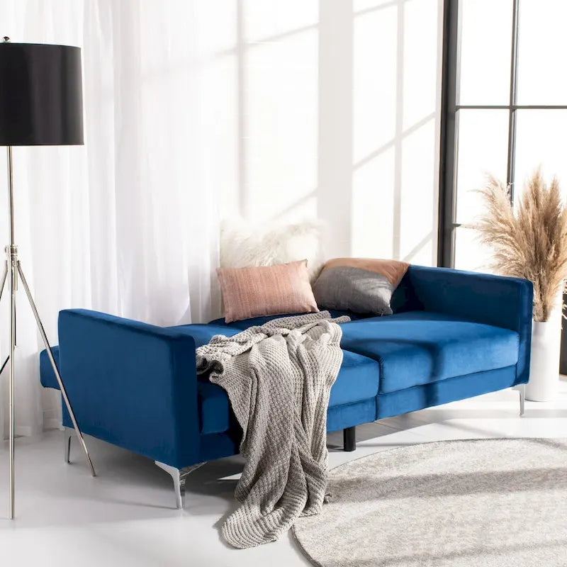 Lit futon pliable contemporain en velours