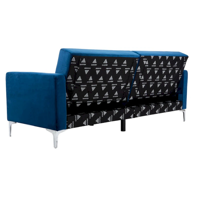 Lit futon pliable contemporain en velours
