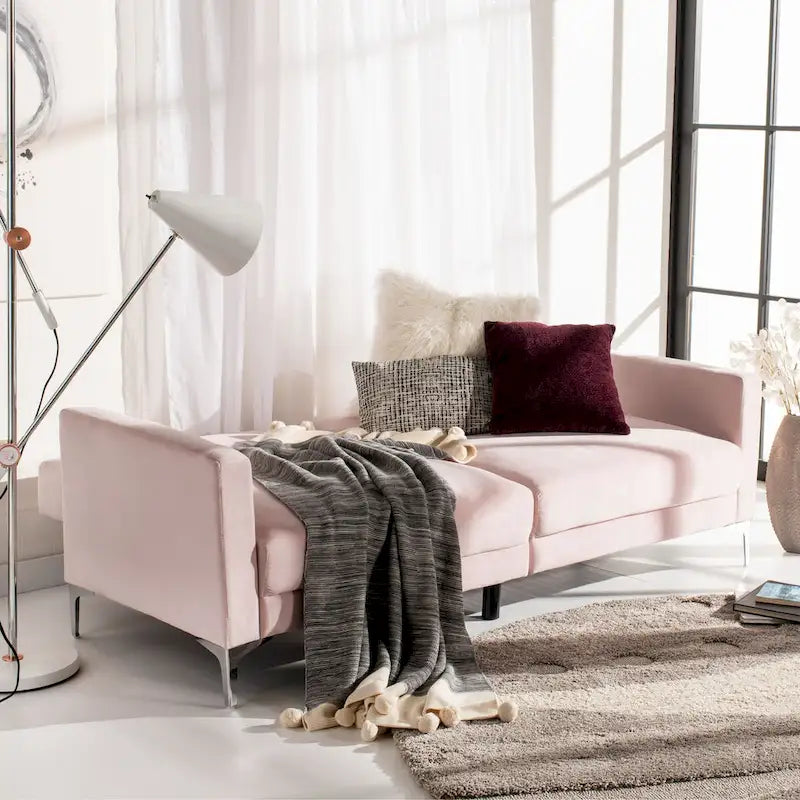 Lit futon pliable contemporain en velours