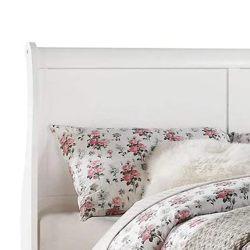 Lit King Size Luge Design Transitionnel, Blanc
