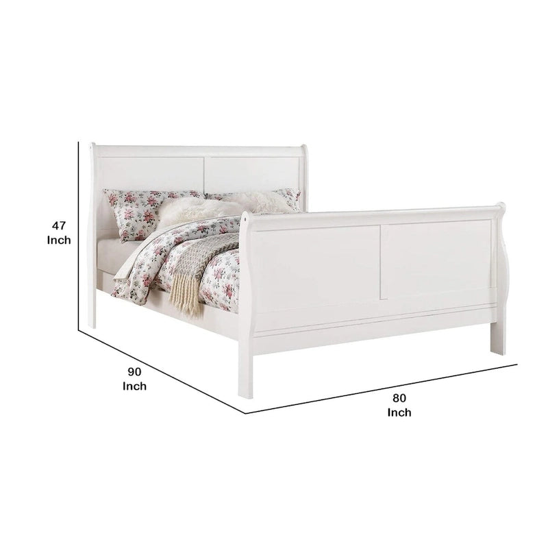 Lit King Size Luge Design Transitionnel, Blanc