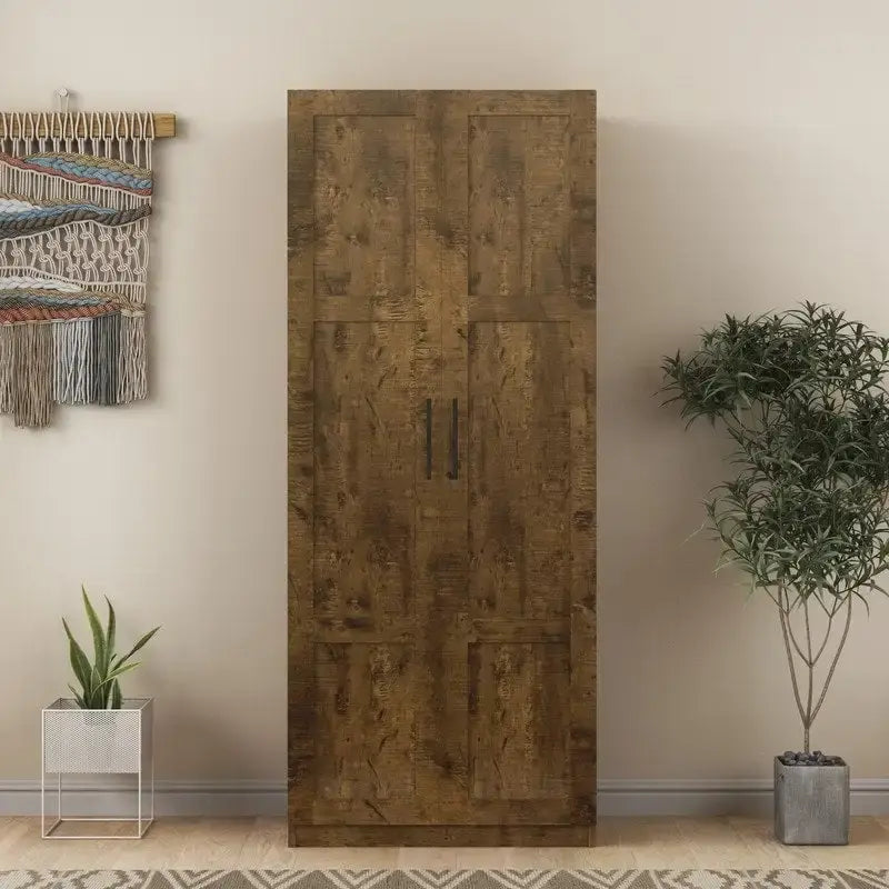 Grande armoire et meuble de rangement avec 2 portes et 3 étagères pour séparer 4 espaces de rangement 75L x 40P x 180H cm