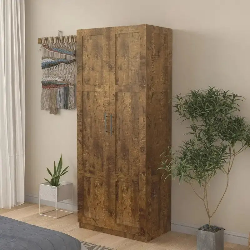 Grande armoire et meuble de rangement avec 2 portes et 3 étagères pour séparer 4 espaces de rangement 75L x 40P x 180H cm