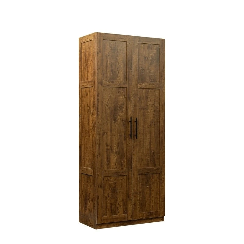 Grande armoire et meuble de rangement avec 2 portes et 3 étagères pour séparer 4 espaces de rangement 75L x 40P x 180H cm