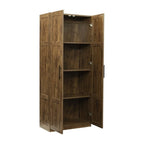 Grande armoire et meuble de rangement avec 2 portes et 3 étagères pour séparer 4 espaces de rangement 75L x 40P x 180H cm