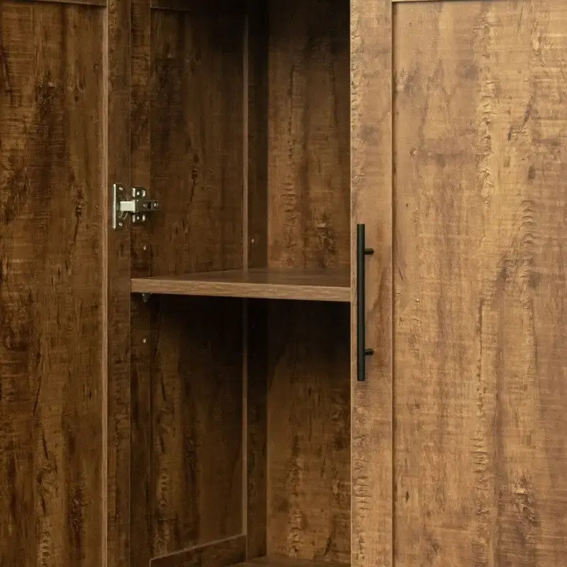 Grande armoire et meuble de rangement avec 2 portes et 3 étagères pour séparer 4 espaces de rangement 75L x 40P x 180H cm