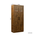 Grande armoire et meuble de rangement avec 2 portes et 3 étagères pour séparer 4 espaces de rangement 75L x 40P x 180H cm