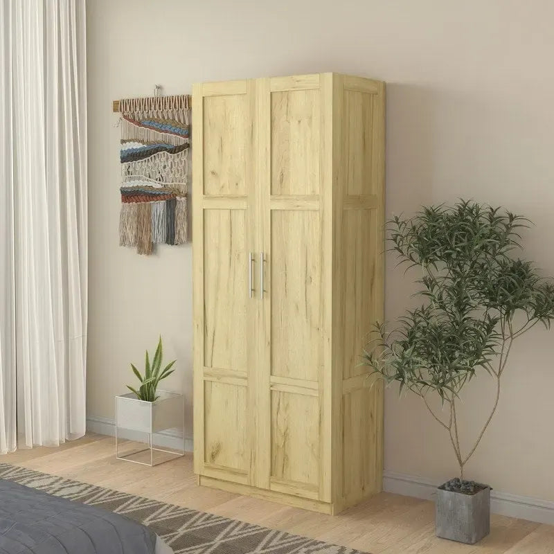 Grande armoire et meuble de rangement avec 2 portes et 3 étagères pour séparer 4 espaces de rangement 75L x 40P x 180H cm