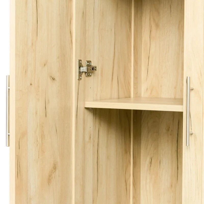 Grande armoire et meuble de rangement avec 2 portes et 3 étagères pour séparer 4 espaces de rangement 75L x 40P x 180H cm