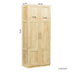 Grande armoire et meuble de rangement avec 2 portes et 3 étagères pour séparer 4 espaces de rangement 75L x 40P x 180H cm