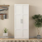 Grande armoire et meuble de rangement avec 2 portes et 3 étagères pour séparer 4 espaces de rangement 75L x 40P x 180H cm