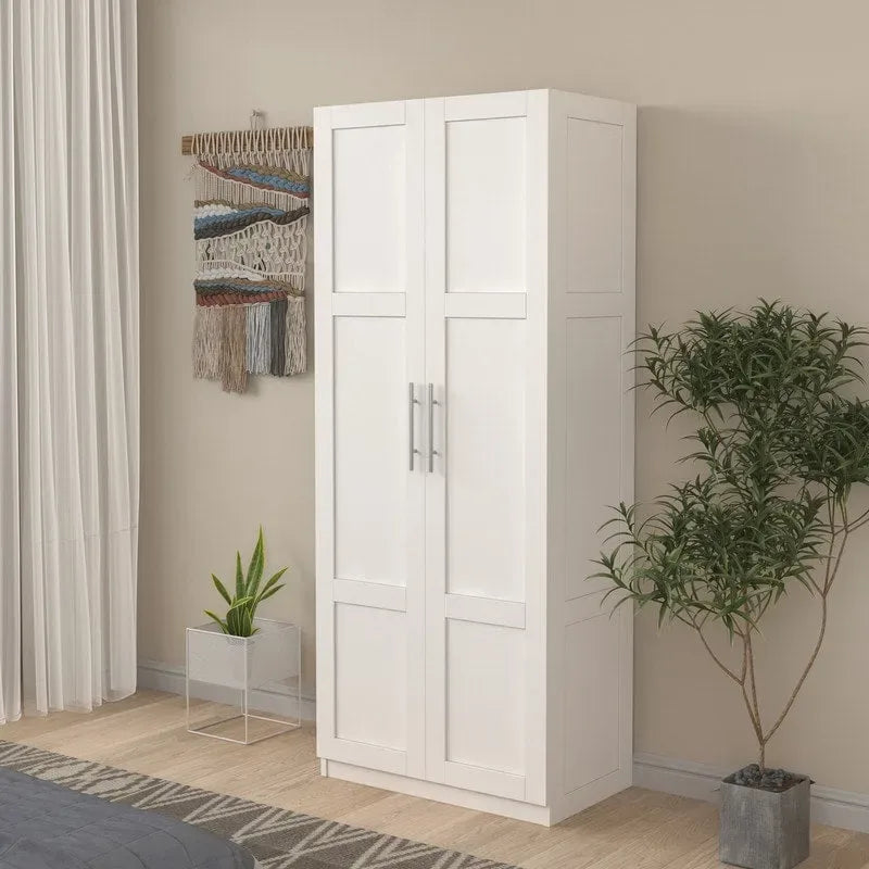 Grande armoire et meuble de rangement avec 2 portes et 3 étagères pour séparer 4 espaces de rangement 75L x 40P x 180H cm