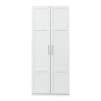 Grande armoire et meuble de rangement avec 2 portes et 3 étagères pour séparer 4 espaces de rangement 75L x 40P x 180H cm