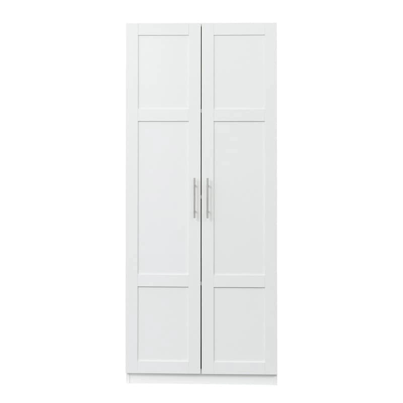 Grande armoire et meuble de rangement avec 2 portes et 3 étagères pour séparer 4 espaces de rangement 75L x 40P x 180H cm