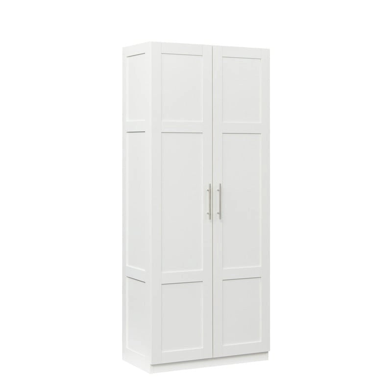 Grande armoire et meuble de rangement avec 2 portes et 3 étagères pour séparer 4 espaces de rangement 75L x 40P x 180H cm