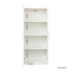 Grande armoire et meuble de rangement avec 2 portes et 3 étagères pour séparer 4 espaces de rangement 75L x 40P x 180H cm