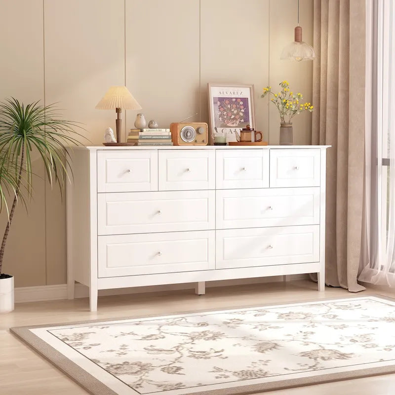 Commode de chambre avec accents argentés – Organisateur élégant et spacieux