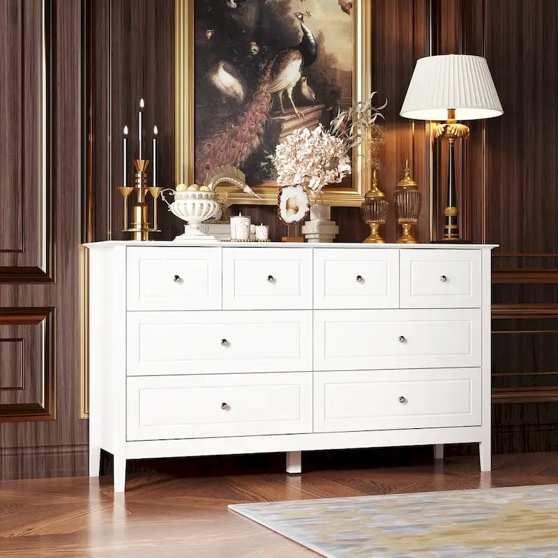 Commode de chambre avec accents argentés – Organisateur élégant et spacieux