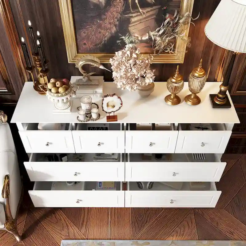 Commode de chambre avec accents argentés – Organisateur élégant et spacieux
