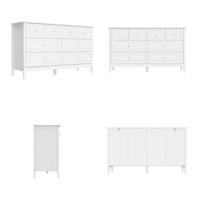 Commode de chambre avec accents argentés – Organisateur élégant et spacieux