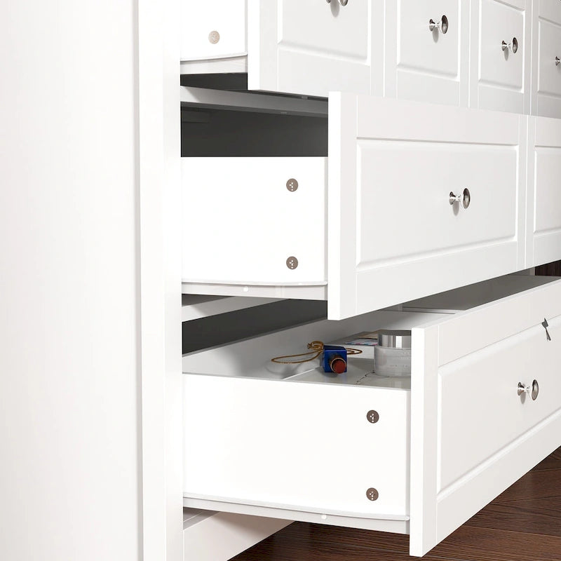 Commode de chambre avec accents argentés – Organisateur élégant et spacieux