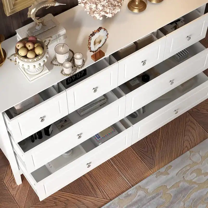 Commode de chambre avec accents argentés – Organisateur élégant et spacieux