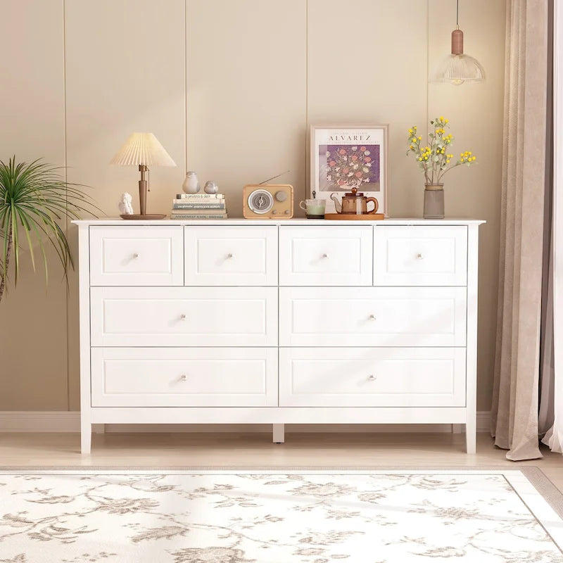 Commode de chambre avec accents argentés – Organisateur élégant et spacieux
