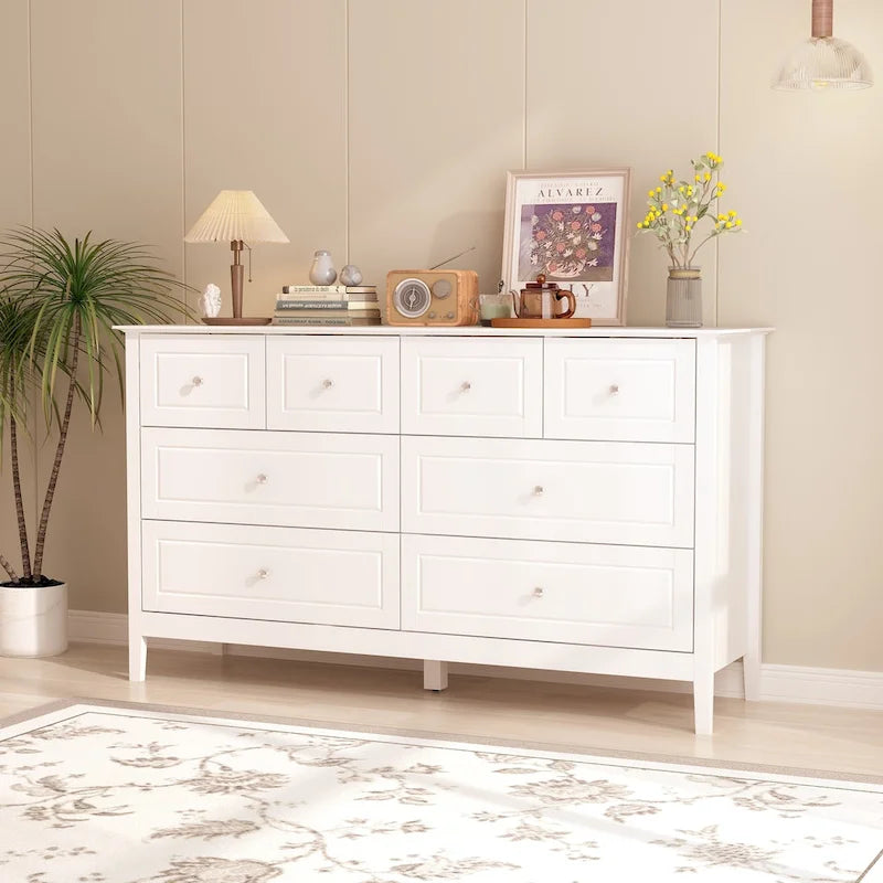 Commode de chambre avec accents argentés – Organisateur élégant et spacieux
